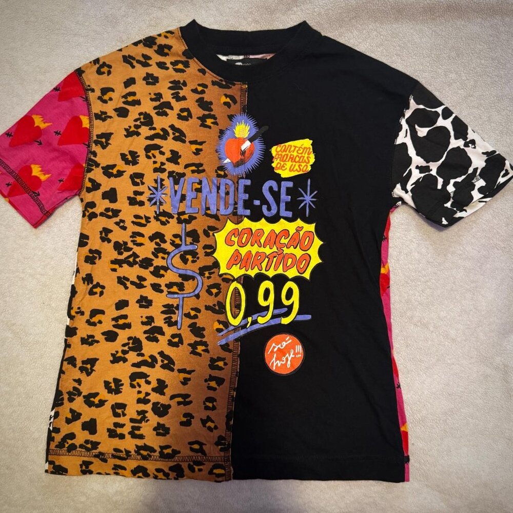 C&A Black Cotton Short Sleeve “Broken Heart” T-Shirt